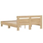 vidaXL Cadre de lit avec tête de lit et LED chêne sonoma 140x200 cm