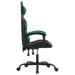 vidaXL Chaise de jeu Noir et vert Similicuir