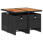 vidaXL Ensemble à manger de jardin 9Pièces coussins noir résine tressée