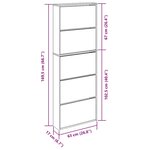 vidaXL Meuble à chaussures 5 étagères et miroir 63x17x169 5 cm Chêne