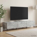 vidaXL Meuble TV Gris béton 147 x 34 5 x 32 cm Bois d'ingénierie