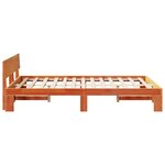 vidaXL Cadre de lit Marron 140 x 190 cm Bois de pin massif