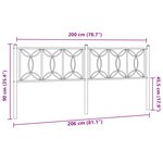 vidaXL Tête de lit métal blanc 200 cm