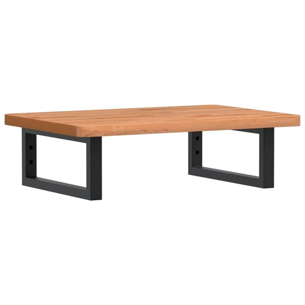 vidaXL Étagère de vasque murale acier et bois massif de hêtre