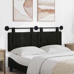 vidaXL Tête de lit suspendue Avec lumière LED Noir Simili cuir