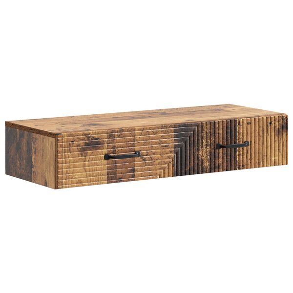 vidaXL Table d'appoint murale Bois ancien 87 5 x 34 5 x 17 cm