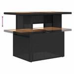 vidaXL Salon de jardin 7 Pièces avec coussins noir résine tressée