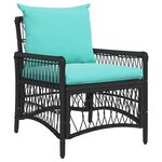 vidaXL Chaise de jardin Noir 60 x 70 x 78cm polyrotin