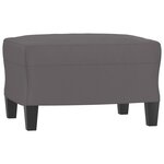 vidaXL Canapé à 3 places avec repose-pieds Gris 180 cm Similicuir