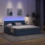 VidaXL Cadre de lit ottoman avec matelas bleu 180x200 cm tissu