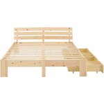 Lit en Bois 160x200 cm Naturel