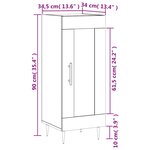 vidaXL Buffet Sonoma gris 34 5x34x90 cm Bois d'ingénierie