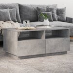vidaXL Table basse avec lumières LED gris béton 90x49x40 cm
