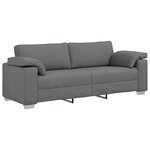 vidaXL Canapé 3 places gris foncé de 178 cm en tissu