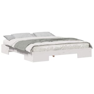 vidaXL Cadre de lit Blanc 200 x 200 cm
