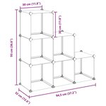 vidaXL Cubes de rangement 6 Pièces Noir PP