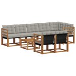 vidaXL Ensemble de canapés d'extérieur 9 Pièces Gris Naturel et Clair