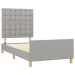 vidaXL Cadre de lit avec tête de lit Gris clair 90x190 cm Tissu