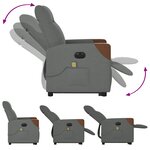 vidaXL Fauteuil inclinable de massage électrique Gris foncé Tissu