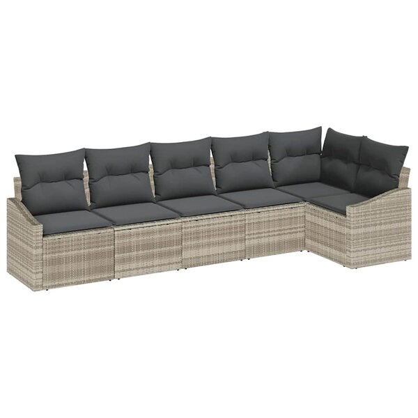 vidaXL Ensemble de salle à manger pour jardin 6 Pièces Gris clair