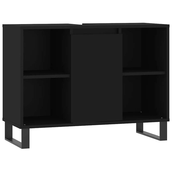 vidaXL Armoire de salle de bain noir 80x33x60 cm bois d'ingénierie