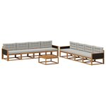 vidaXL Ensemble de canapés d'extérieur 9 Pièces Naturel et Gris clair