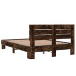 vidaXL Cadre de lit sans matelas chêne fumé 135x190 cm