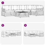 vidaXL Ensemble de canapés d'extérieur 6 pc Blanc et anthracite