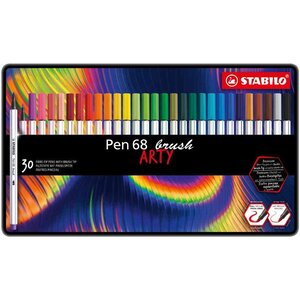 Feutre pinceau pen 68 brush arty étui métal de 30 stabilo