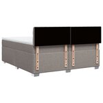 vidaXL Sommier à lattes de lit avec matelas Taupe 200x200 cm Tissu