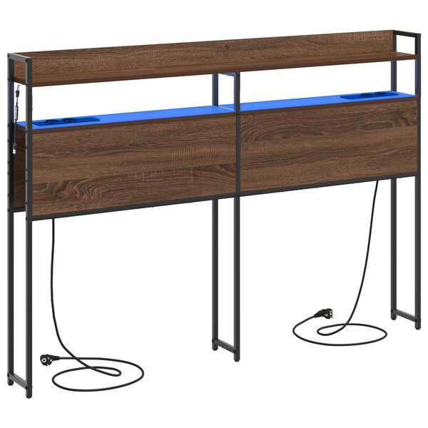 vidaXL Tête de lit de rangement Chêne marron 120 cm Bois d'ingénierie