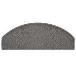 vidaXL Tapis d'escalier 30 pièces 65 x 24 x 4 cm Gris foncé Demi-rond Grand