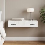 vidaXL Table d'appoint murale 87 5 x 34 5 x 17 cm Bois d'ingénierie