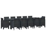 vidaXL Ensemble de salle à manger pour jardin 13 Pièces Anthracite