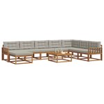 vidaXL Ensemble de canapés d'extérieur 9 Pièces Gris Naturel et Clair