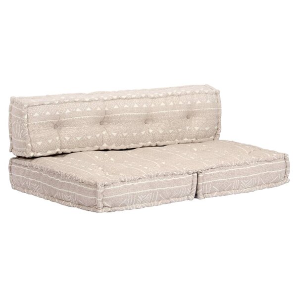 vidaXL Pouf Beige Tissu