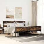vidaXL Cadre de lit en métal sans matelas chêne fumé 183x213 cm