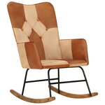 vidaXL Chaise à bascule Marron Cuir véritable et toile
