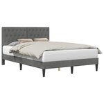 vidaXL Cadre de lit avec tête de lit Gris foncé 120 x 200 cm Velours