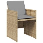 vidaXL Ensemble à manger de jardin coussins 5 Pièces mélange beige rotin