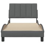 vidaXL Cadre de lit sans matelas gris foncé 90x200 cm tissu