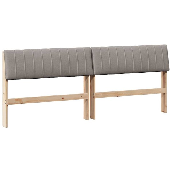 vidaXL Tête de lit capitonnée Taupe 200 cm Pin massif
