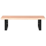 vidaXL Étagère de vasque murale acier et bois de chêne massif