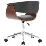 vidaXL Chaise pivotante à manger Gris Bois courbé et tissu