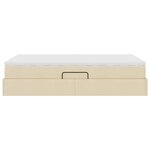 vidaXL Lit avec rangement et matelas Crème 120 x 200 cm Polyester