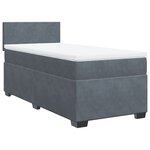 vidaXL Sommier à lattes de lit et matelas Gris foncé 90x200 cm Velours