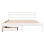 vidaXL Cadre de lit sans matelas blanc 150x200 cm bois de pin massif