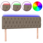 vidaXL Tête de lit à LED Taupe 160x7x78/88 cm Tissu