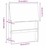 vidaXL Tête de lit capitonnée Gris foncé 75 cm Pin massif