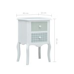 vidaXL Table de chevet Blanc et gris 43x32x65 cm MDF